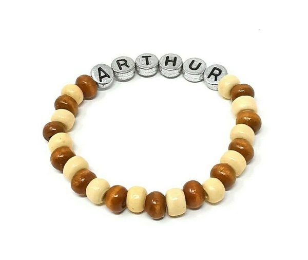 Girl or Boy Personalised Wooden Surfer Bracelet Name Choice Of Colour Birthday - Image 9