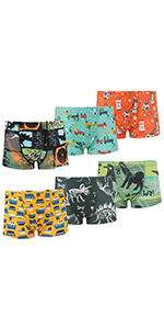  6 Packs Boy Boxer Briefs Dinosaur Car Little Boy Shorts Soft Cotton Kids Underwear 3-11 Years??