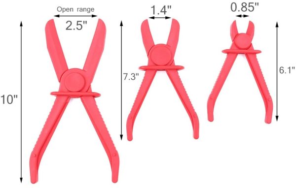 Malayas 3 Piece Angled Hose Pinch Off Pliers Lightweight Plastic Line Clamps For Repairing Coolant, Brake, Vacuum and Fuel Systems with Length 15mm, 18mm and 25mm - Image 7