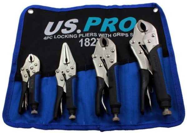 Locking 4pc Mole Adjustable Wrench Vice Grips Pliers 1827, Black/Blue - Image 2