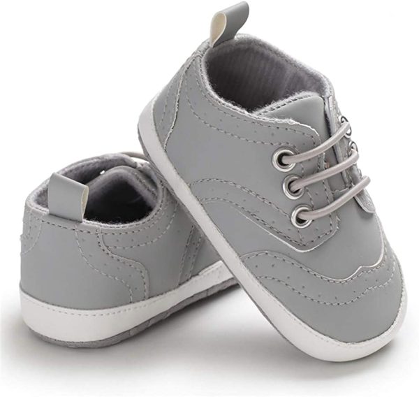 LACOFIA Baby Casual Lace-up Sneakers Infant Boys Soft Sole First Walking Shoes - Image 6