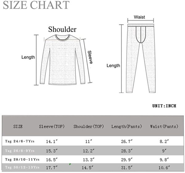 BUYKUD Kids' Boys Long Sleeve Base Layer Compression Underwear Athletic Shirt Tights Top & Bottom Set - Image 3