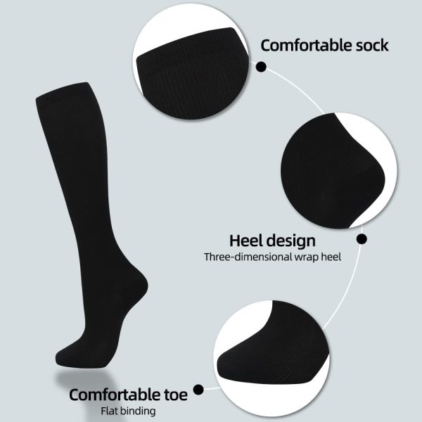 Compression Socks??7 Pair) for Women & Men Circulation 20-30mmhg Knee High Sock is Best Support for Athletic Running,Cycling - Image 6