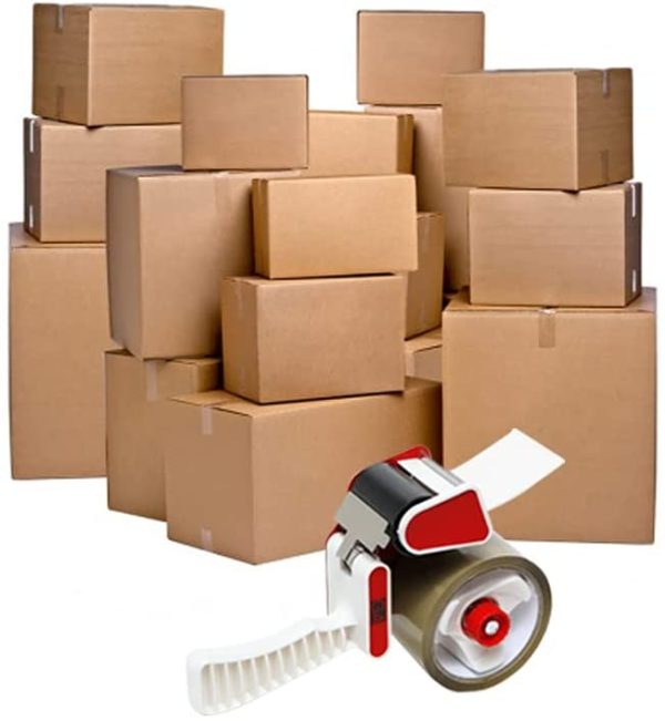 Packing Tape Dispenser Gun Tape Roll x 2 50M PARCEL TAPE 1 Clear & 1 Brown - Image 3