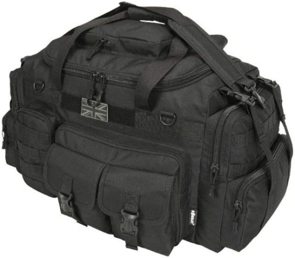 Kombat Tactical Saxon Holdall 50 Litre - Black Police Patrol Holdall Duffle Pack Security Special Forces