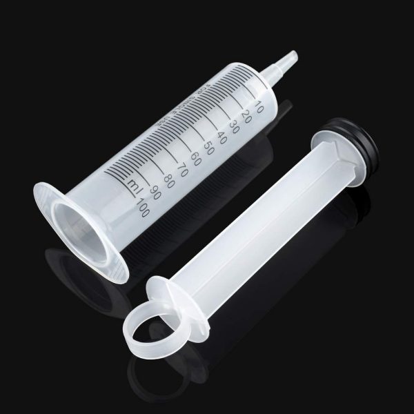 Disposable Plastic Injector Syringe No Needle 100mL For Lab Nutrient Measuring, Mini Garden Watering, Liquids Preparing, Ink Adding, Drawing Oil, Dog/Pig/Calves Feeding, Nursing Tools, 100cc, 1Pc - Image 3