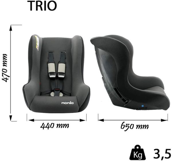 Nania children car seat TRIO group 0/1/2 (0-25kg) - Made in France - Linea blue - Image 3