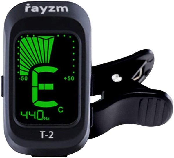 Rayzm Guitar Tuner, Clip-on Tuner for Chromatic/Guitar/Bass/Ukulele/Violin, Large Note Name on Clear LCD Screen for Easy Reading, Calibrated Pitch, Battery Included, Auto Power Off - Image 8