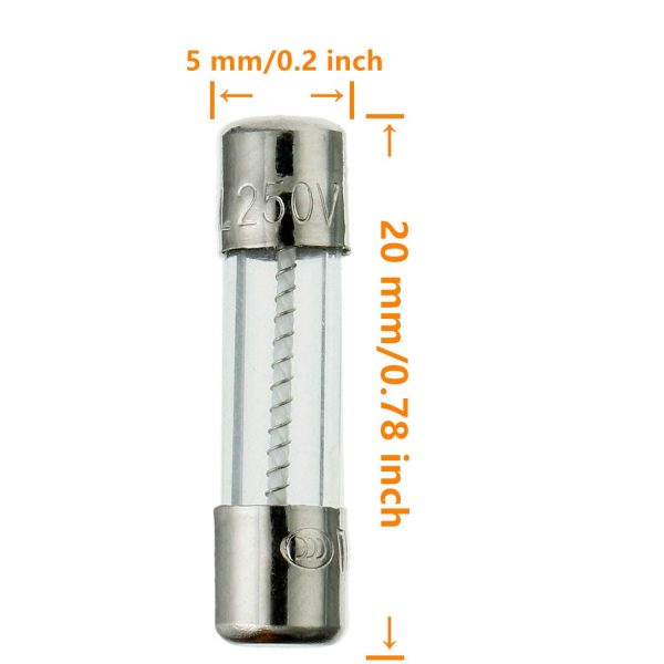 HUAREW T1AL250V 20 Pcs 5x20mm slow blow glass fuse 1A 250V 0.2 x 0.78 inch time delay fuse - Image 4