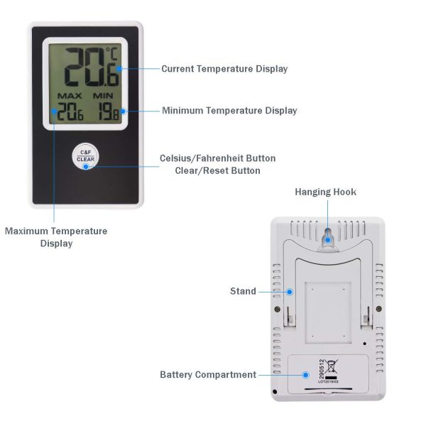 Digital Max Min Greenhouse Thermometer - Monitor Maximum and Minimum Temperatures For Use In The Garden Greenhouse or Home and Can Be Used Indoor or Outdoor Easily Wall Mounted - Image 5