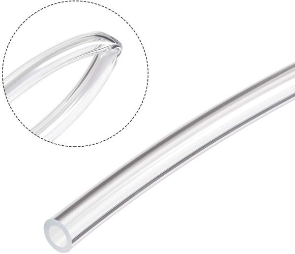 PVC Clear Vinyl Tubing, 3mm(1/8") x 5mm(3/16") Plastic Tube Flexible Water Pipe 5m