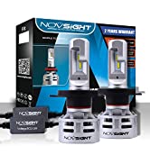 NOVSIGHT H4 LED Headlight Bulbs Hi/Lo Beam 10000LM (2x5000LM) 60W(2x30W) 6500K Cool White - 2 Yea...