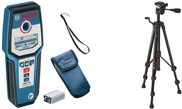 Bosch Professional 601081000 Professional Digital Detector , 9 V, Black/Blue & 0601096B00 Tripod for Lasers and Levels BT 150, Blue, 10.8 cm*58.8 cm*11.6 cm - Image 4