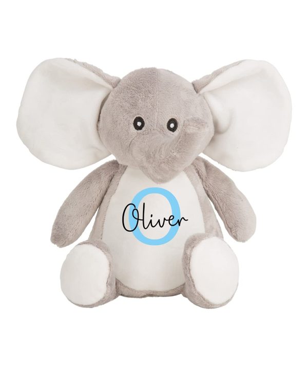 Personalised Elephant Soft Toy with Name & Initial, Customisable Baby Gift, New Baby Gift, Newborn Baby Gift, Baby Boy, Baby Girl, Custom Teddy Bear, Keepsake, Baby Shower Gift, Christening Gift - Image 3