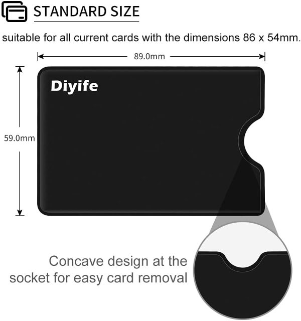 Diyife RFID Blocking Sleeves, [8 Pack] [T??V Certification] Anti-Theft Credit Card Protector RFID & NFC Contactless Card Security Holders Prevent Identity Theft for Credit, Debit Cards - Image 7