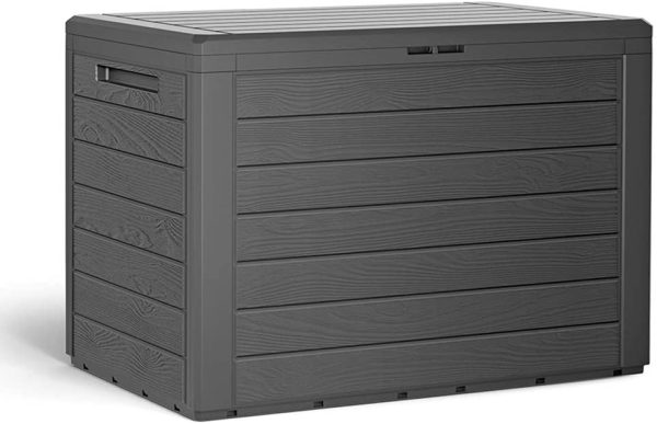 Deuba Garden Storage Box 190L Outdoor Patio Balcony Plastic Cushion Lockable Lid Container Shed Chest Trunk