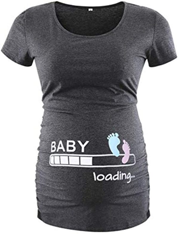 Love2Mi Women Maternity Top Short Sleeve Pregnancy T-Shirt Mama Clothes - Image 2