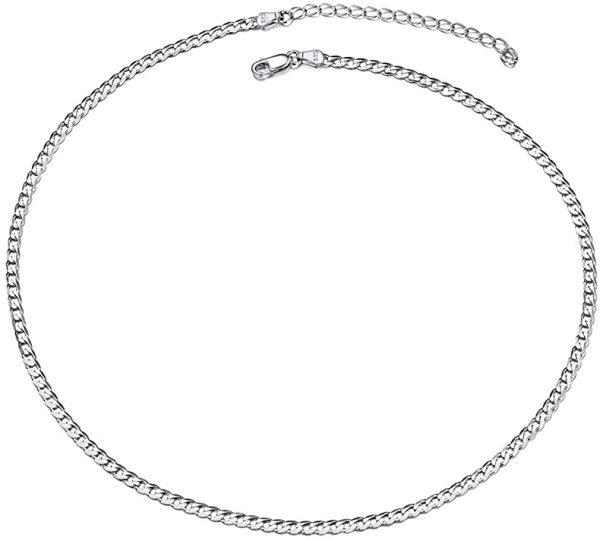 PROSTEEL Men Silver Cuban Chain Necklace, with 925 Stamp, Can Engrave, 2.8/5 MM Width,14/18/20/22/24/26/28/30" (Send Gift Box)