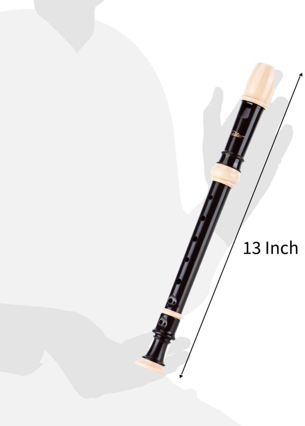 Eastar ERS-21BB Descant Recorder ABS Professional 8 Holes Key of C Soprano Recorder Baroque Style Fingering Recorder Instrument with Thumb Rest Fingering Chart Joint Grease Carrying Bag,Black - Image 7