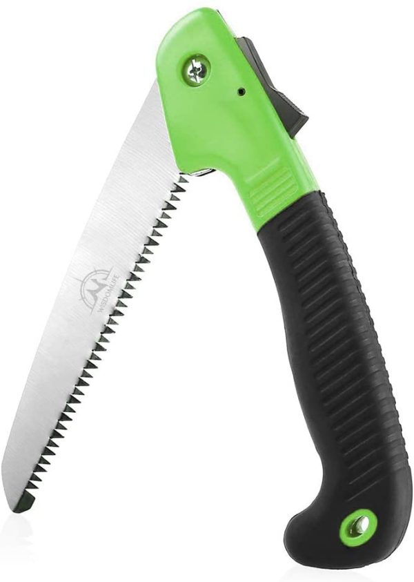 Folding Pruning Saw, 7"/180mm Hand Saw, Premium Secure Lock Comfort Soft Grip, Compact Sturdy Tree Saw, for Garden Branch Trimmer, Camping (Green/Black) - Image 4