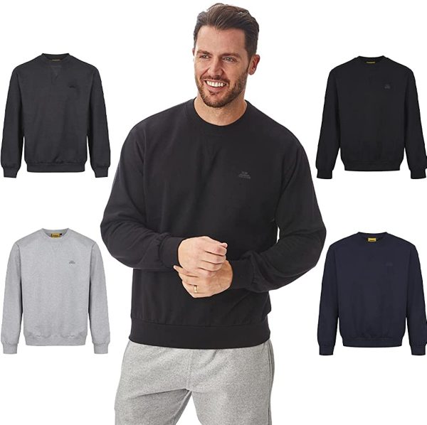 Iron Mountain Mens Reclaimed Yarn Eco Friendly Anti Pil Flexible Comfortable Crew Neck Sweatshirt Soft Fleece Top Jacket - Image 5