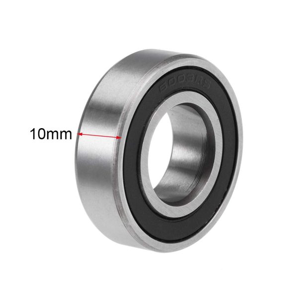 sourcing map 6003-2RS Deep Groove Ball Bearings 17mm x 35mm x 10mm Double Sealed Chrome Steel Z2 10pcs - Image 4