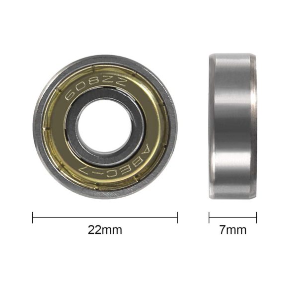 ALMOCN 10PCS 608ZZ Deep Groove Ball Bearings 608 ZZ Metal Seal Bearings Double Shield 8x22x7mm,for 3D Printer RepRap Wheel,Skateboard Bearings - Image 2