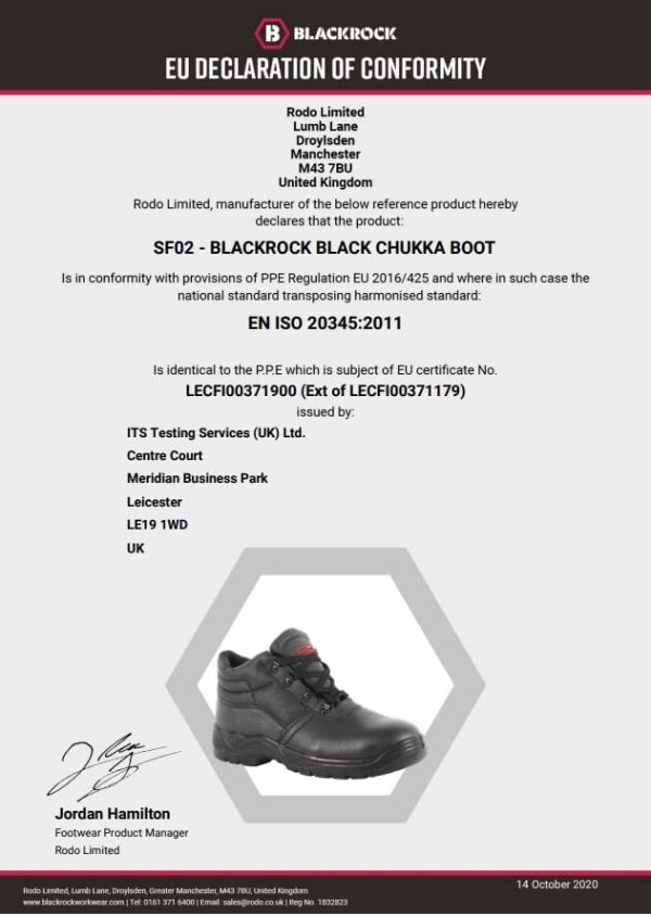 Blackrock Black Safety Chukka Boot with Steel Toe Cap and Midsole - Image 2