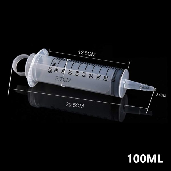 Disposable Plastic Injector Syringe No Needle 100mL For Lab Nutrient Measuring, Mini Garden Watering, Liquids Preparing, Ink Adding, Drawing Oil, Dog/Pig/Calves Feeding, Nursing Tools, 100cc, 1Pc - Image 4