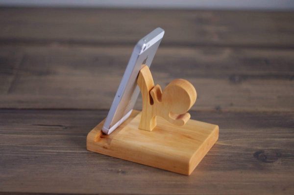 Funny phone stand, wooden iphone stand, ninja phone stand, best friend gift,office table accessories, high tech gift, martial arts karate kickboxing