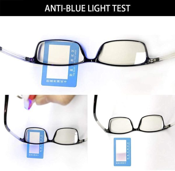 Blue Light Blocking Glasses Computer Gaming Black Mens Womens Spring Hinges VVDQELLA Reading Glasses 0.00 - Image 3