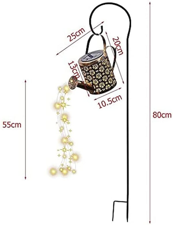 Solar Watering Can Lights for Outdoor Garden, Plum Blossom Garden Waterproof 36pcs Led Highlight Warm White Light Garden Lamps (with Bracket and Garden Cable Ties) - Image 5