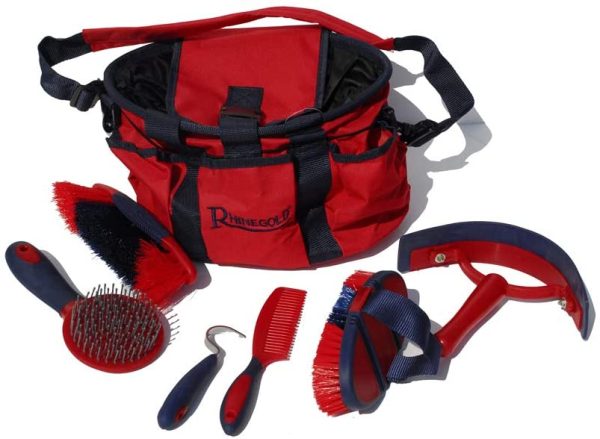 Rhinegold Grooming Bag With Kit - Red