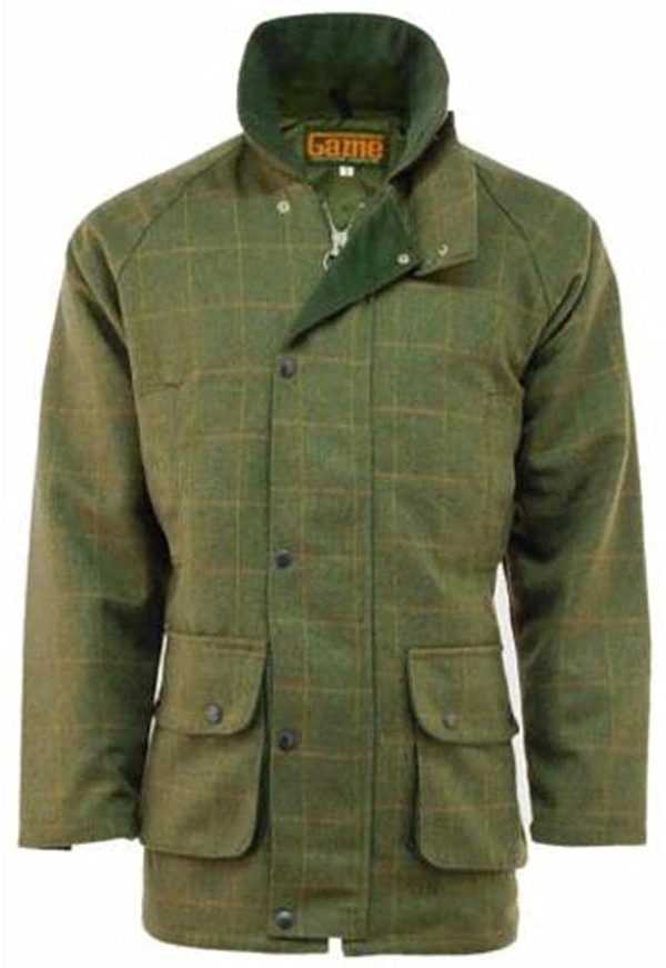 Game Mens Dark Derby Tweed Shooting Jacket Coat - 6C