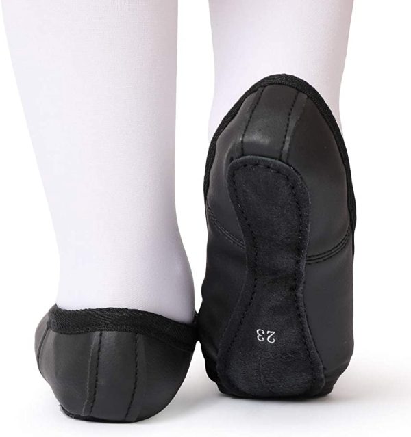 Bezioner Ballet Shoes Leather Ballet Flats Full Sole Dance Slippers for Girls Toddlers Women