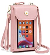 Touch Screen Mobile Phone Bag Women,Crossbody Phone Bag with Card Slots Leather Phone Bags for La...