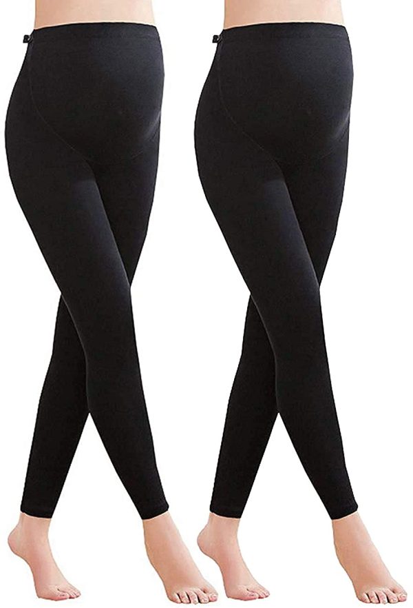 Foucome Women's Over Bump Super Soft Support Maternity Leggings Cropped Pants - Image 4