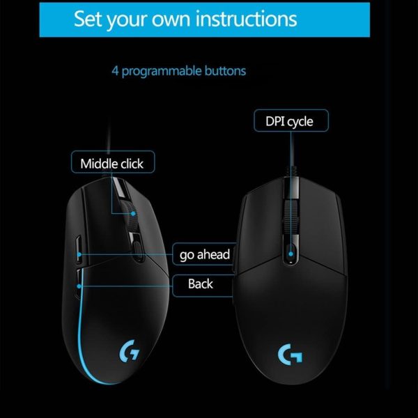 Professional Wired Mouse G502/G102 Gaming Mice RGB Mechanical Gaming Anti-sweat LED Practical Wired Mouse For PC - Image 5