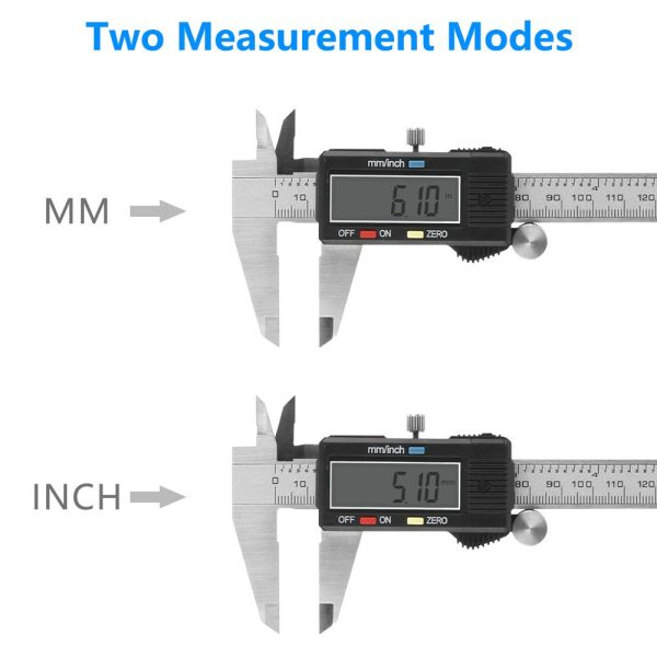 Digital Vernier Caliper,CestMall Electronic Caliper 150mm/6 Inch with Extra-Large LCD Screen Digital Precision Measuring Tool Micrometer Stainless Steel with Mm/Inch Conversion - Image 2