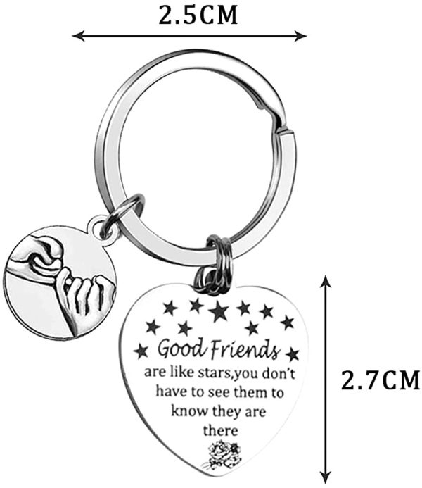 Best Friends Keychain,Good Friend are Like Stars Keyring Friendship Keychain Women Birthday Graduation Gifts - Image 5