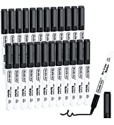 Magnetic Whiteboard Pens Black, Shuttle Art 25 Pack Black Whiteboard Markers with Erase, Fine Poi...