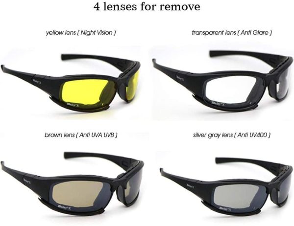 Bentrance Polarized Sports Sunglasses for Men Women Military Tactical Goggles - Polarized Army Sunglasses Goggles with 4 Interchangeable Lens - UV Protection Anti Fog for Running Cycling Skiing - Image 5