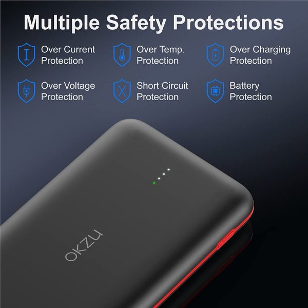 OKZU 10000mAh 20W QC 4.0 & PD 3.0 Fast Charging Power Bank, USB C Portable Charger, External Battery Pack Compatible with iPhone, Samsung, Huawei, iPad, and More. - Image 2