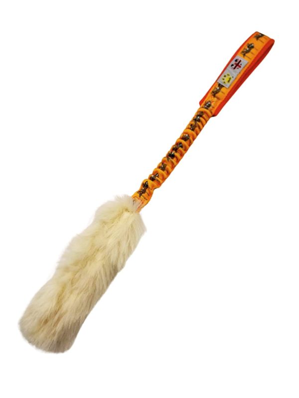 Paws Made? Bungee Sheep Skin Fur Dog Tug Toy great for motivation and reward based training - Image 4