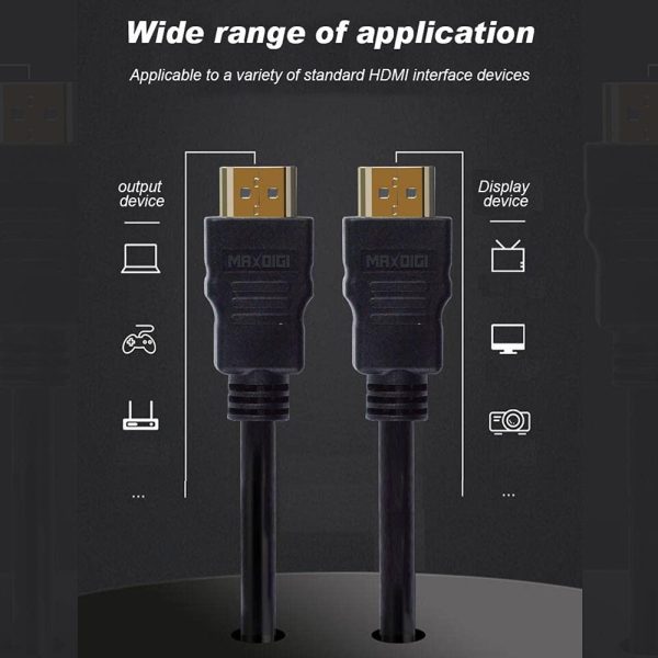 MAXDIGI HDMI to HDMI Cable 1.5m / 1m gold Connectors Ideal for Sky HD, HDTV, BLU-RAY, PS3 PS4, XBOX, WII U, Philips HMP2000 Apple TV Plasma, LCD LED TV, Virgin Box, Freeview HD Type C to Type A