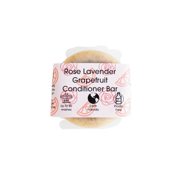 Plastic Free Conditioner Bar - Rose, Lavender, Grapefruit- Zero waste Hair Care Handmade In Devon, Uk, Suitable for all hair types