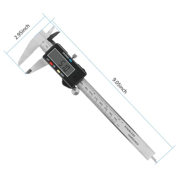 Digital Vernier Caliper,CestMall Electronic Caliper 150mm/6 Inch with Extra-Large LCD Screen Digital Precision Measuring Tool Micrometer Stainless Steel with Mm/Inch Conversion - Image 5