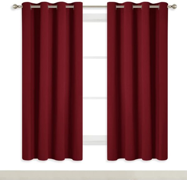 PONY DANCE Solid Window Curtains - Top Eyelet Light Blocking Room Darkening Curtain Panels for Home Decorative Window Treatment for Living Room, 42 inch by 63 inch, 2 Pieces, Red - Image 8