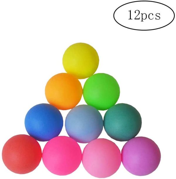 Fliyeong Standard 40mm Ping-Pong Balls Grind Plastic Table Tennis Ball Durable Colorful Ping-Pong Balls Random Color 12pcs Stylish and Practical