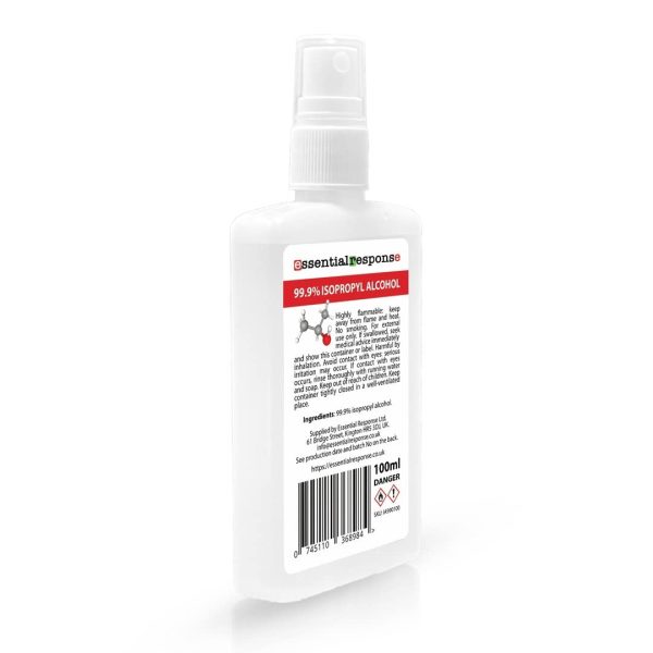 Isopropyl Alcohol 99.9% - Isopropanol - Rubbing Alcohol - 100ml Postal Bottle Spray Cap - Image 2